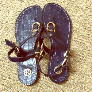 Blue croc Tory Burch sandals